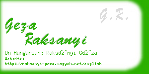 geza raksanyi business card